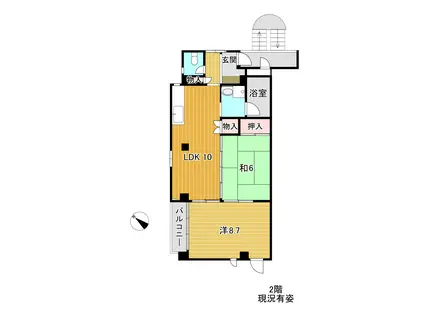 ジーベック81(2LDK/2階)の間取り写真