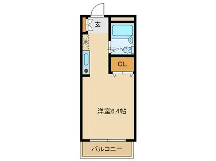 ガーデンハイツ橋本(ワンルーム/2階)の間取り写真