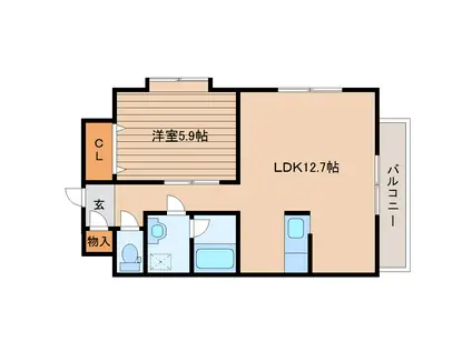 ティンクホームII(1LDK/3階)の間取り写真