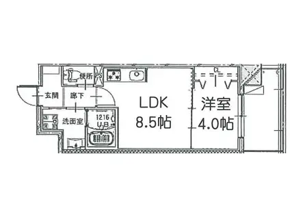 レスポワール正喜(1LDK/5階)の間取り写真