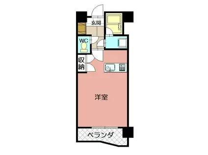 サンラビール小倉(ワンルーム/6階)の間取り写真