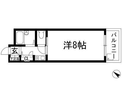 コウヨウ井口堂(1K/1階)の間取り写真