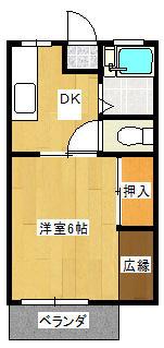 ハイツ山栄(1DK/1階)の間取り写真
