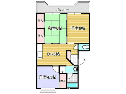 フォーシーズン連坊(3DK/5階)の間取り写真