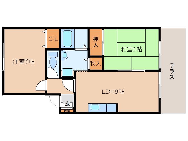 ヴェルリバージュ(2LDK/1階)の間取り写真