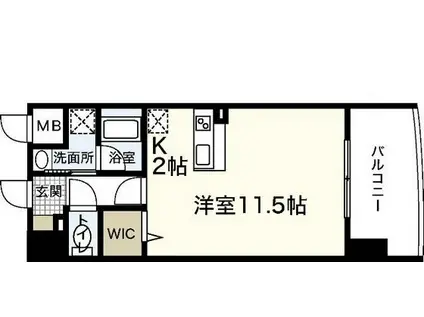 サムティレジデンス平和大通(ワンルーム/8階)の間取り写真