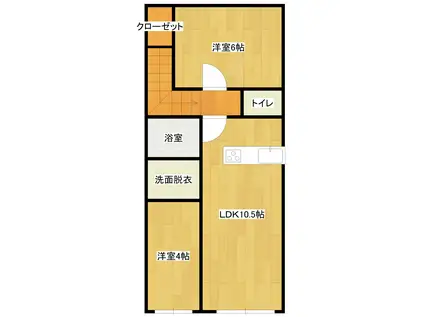 スーペリアア(2LDK/2階)の間取り写真