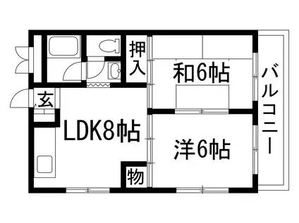 TOHOマンション第2(2LDK/3階)の間取り写真