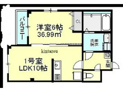 カーサメイプル千葉中央(1LDK/4階)の間取り写真