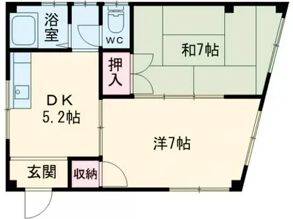 OKUDAマンション(2DK/2階)の間取り写真