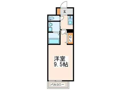 クロノス32小沢町(1K/5階)の間取り写真