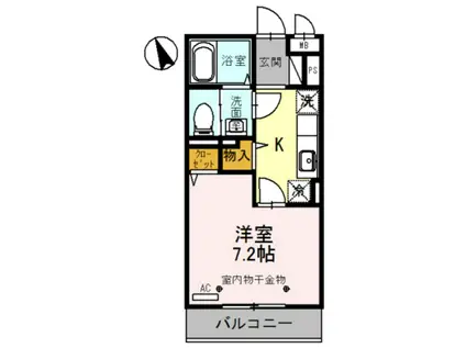 COCO上米島(1K/3階)の間取り写真