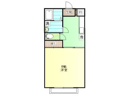 MIYABIハイツII(1K/1階)の間取り写真