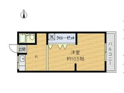 織田マンション(1LDK/2階)の間取り写真
