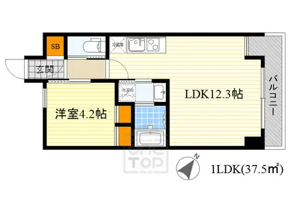 レジディア千里藤白台(1LDK/4階)の間取り写真