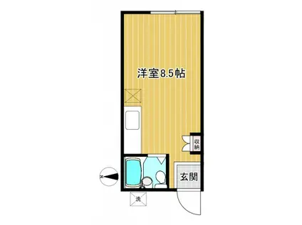 平野ハイツ(ワンルーム/1階)の間取り写真