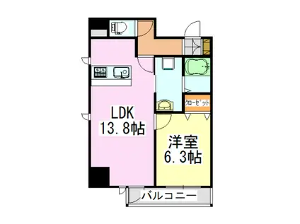 千葉ポートイースト(1LDK/11階)の間取り写真