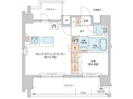 アジールコート新高円寺(1LDK/9階)の間取り写真