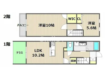 FORTUNA松新町(2LDK/1階)の間取り写真