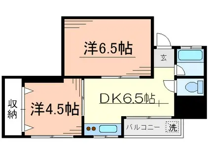 東栄マンション(2DK/5階)の間取り写真