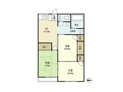 泉崎ハイツ(3DK/2階)の間取り写真