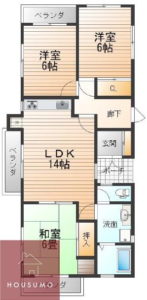 アルプス東豊中マンション(3LDK/2階)の間取り写真