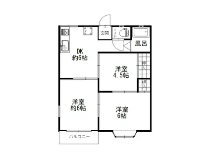コーポシオン(3DK/1階)の間取り写真