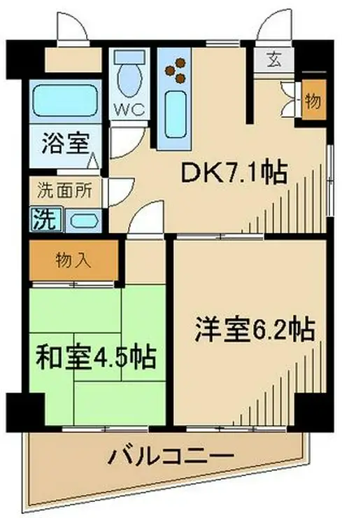 ソレアード東府中 7階階 間取り