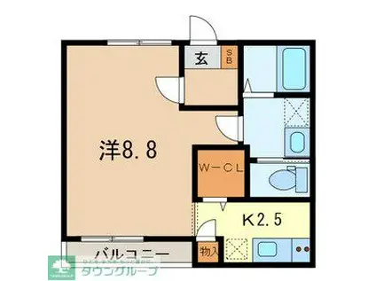 ルミエール(1K/3階)の間取り写真