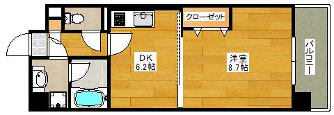 ヴィレッジ蔵人(1DK/2階)の間取り写真