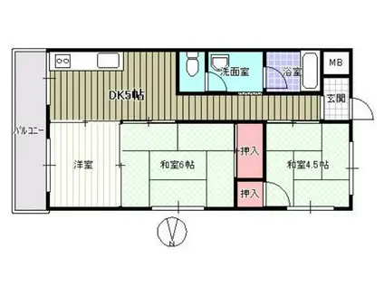 第1宗田マンション(3DK/1階)の間取り写真