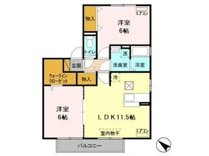 ソフィアガーデン アイビー(2LDK/1階)の間取り写真