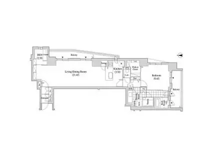 Fリミテッド北広島(1LDK/15階)の間取り写真