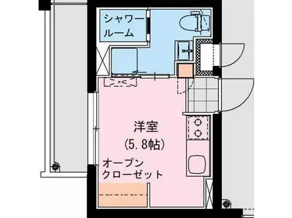 THE ROCK APT(ワンルーム/1階)の間取り写真