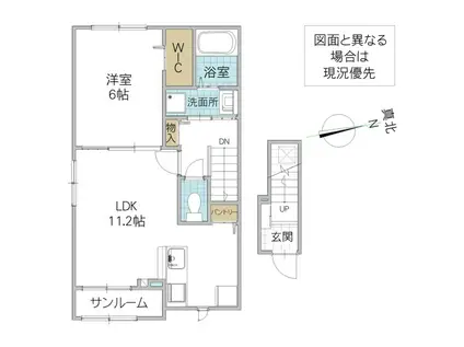 ラフレシールII(1LDK/2階)の間取り写真