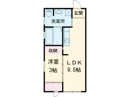 KOYA 430(1LDK/2階)の間取り写真