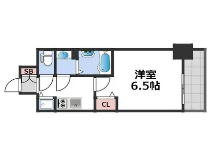 アドバンス大阪バレンシア(1K/8階)の間取り写真