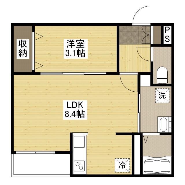 月光福山東壱番館(1LDK/1階)の間取り写真