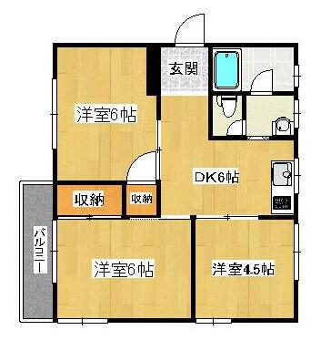 昭和ビル(3DK/5階)の間取り写真