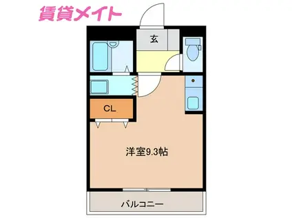 エルガーデン(ワンルーム/2階)の間取り写真
