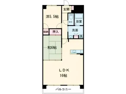 佳千ビルIII(2LDK/7階)の間取り写真