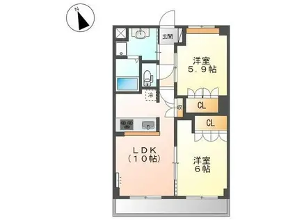 プリマヴェーラ(2LDK/1階)の間取り写真