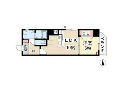 NOTRE CHEZ NOUS SANNOU(1LDK/5階)の間取り写真