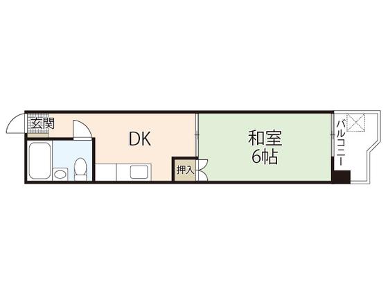 ホームズ・ヤマグチ(1DK/6階)の間取り写真