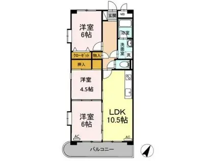 フロンティア・ウィン(3LDK/3階)の間取り写真