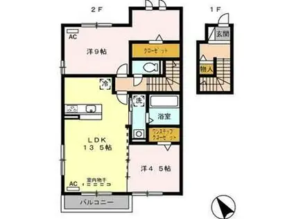 ロイヤルウィット(2LDK/2階)の間取り写真