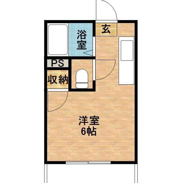 グレイス上荒田弐番館(ワンルーム/3階)の間取り写真