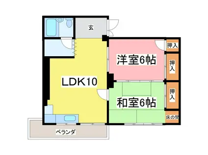 エバーグレイス(2LDK/1階)の間取り写真