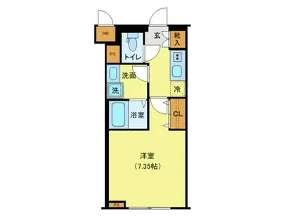 ジェノヴィア蕨(1K/1階)の間取り写真