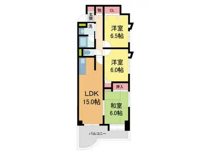 ロイヤル仁川(3LDK/2階)の間取り写真